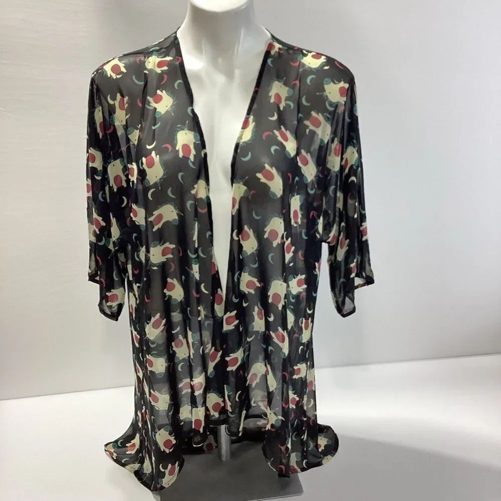 Lularoe Unicorn Sheer Swim Cover Up Kimono S